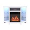 45" Corner Media LED Lights Entertainment Center with Electric Fireplace and Glass Shelves